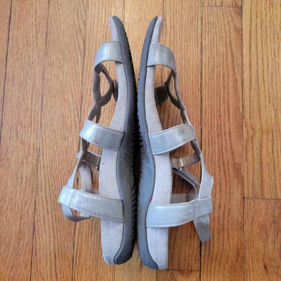 Vionic 11 Metallic Gold Leather Slingbacks Comfort Orthaheel JODIE Open Toe‎ - Picture 7 of 9